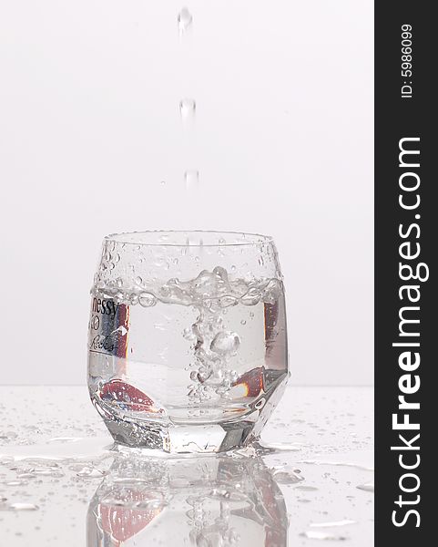Glass of clear water isolated white background. Glass of clear water isolated white background