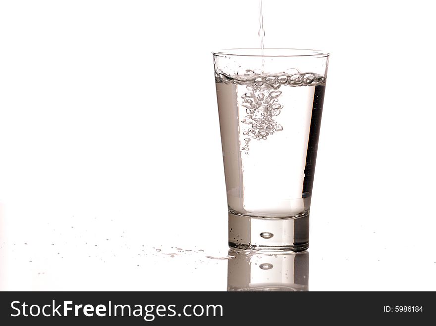 Glass of water isolated by whiter background