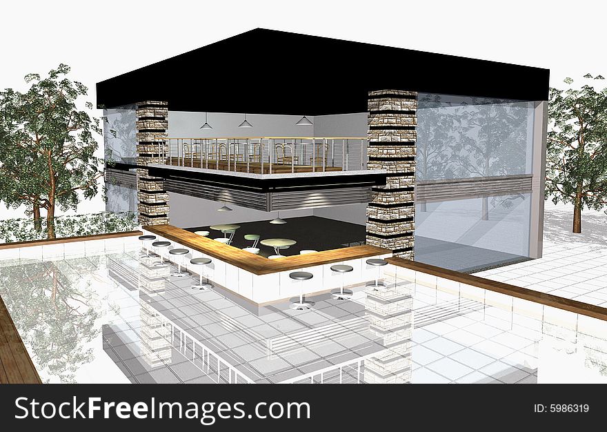 3D render of modern house