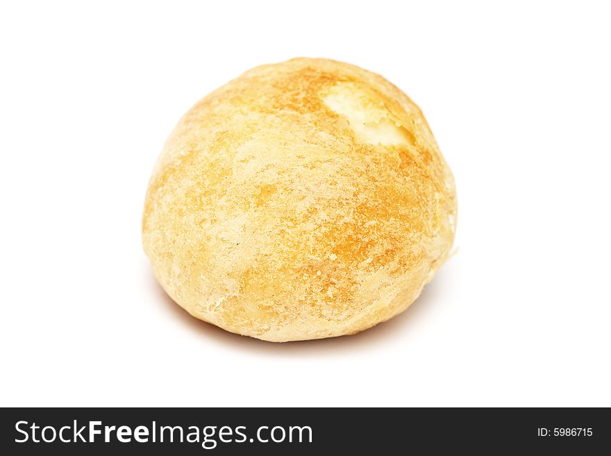 A red bean paste pastry isolated on white background. A red bean paste pastry isolated on white background.