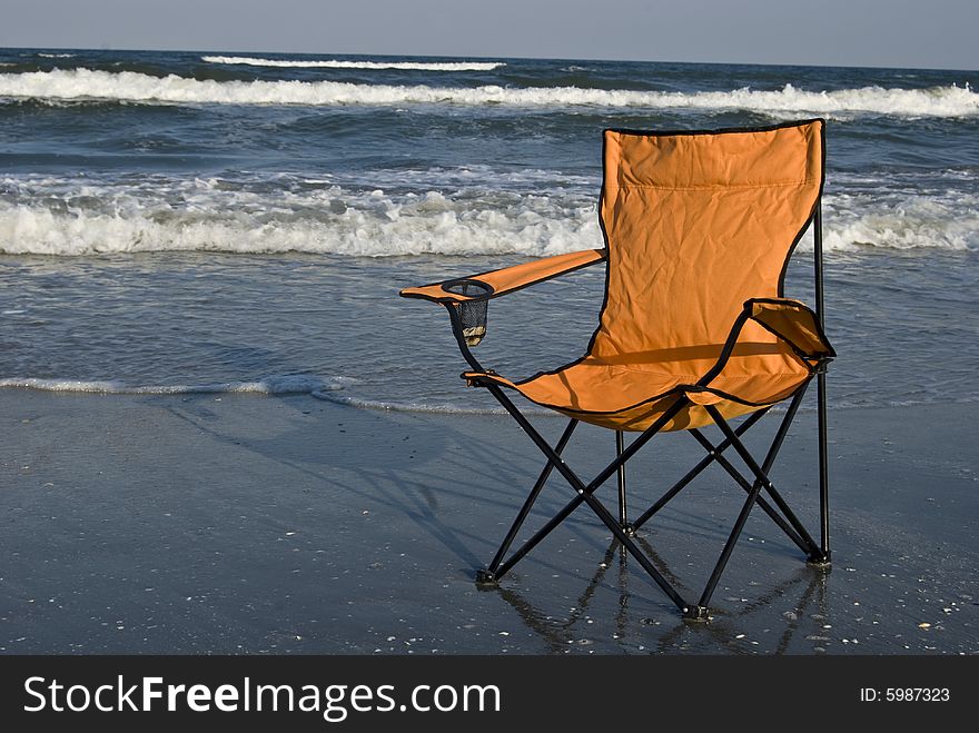 Chair on Black Sea beach (Romania). Chair on Black Sea beach (Romania)