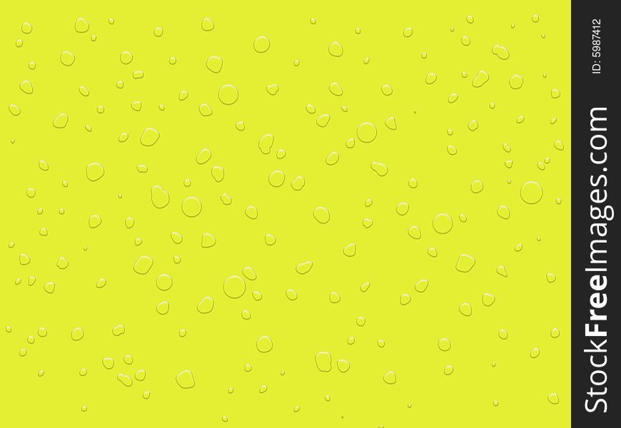 Water drops on yellow surface