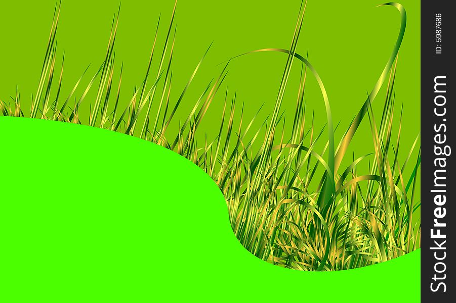 Green background with grass, vector illustration. Green background with grass, vector illustration