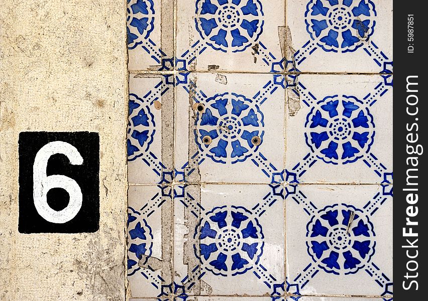 Tiles near the front door of a house in Southern Portugal