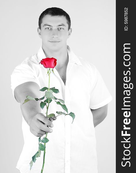 Athlete with rose