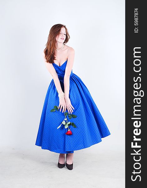 Woman In Blue Dress