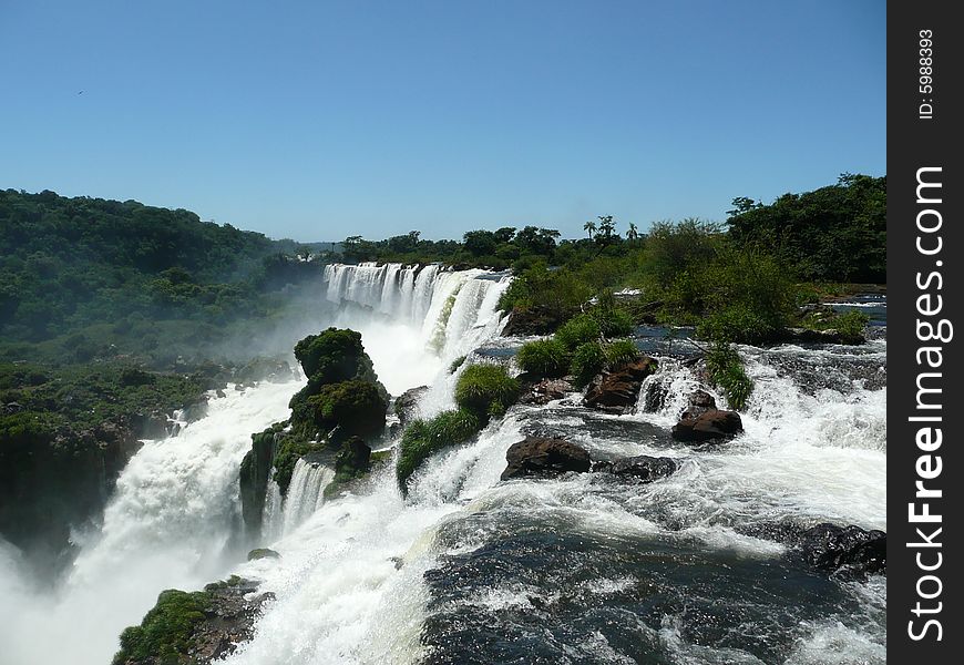 Overview of the argentinian side of the iguazu falls