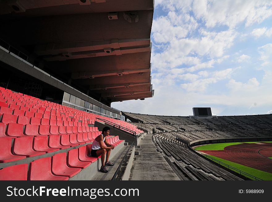 Picture of an athelete looking into empty space. Useful for describing loneliness, failure, rejection, etc. Picture of an athelete looking into empty space. Useful for describing loneliness, failure, rejection, etc.