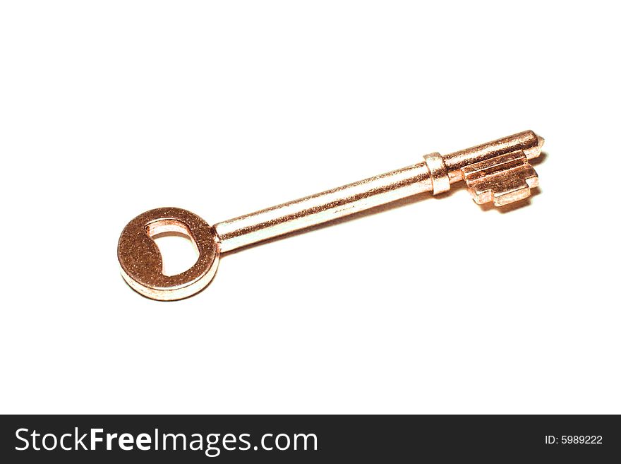 Shiny skeletal key for door lock