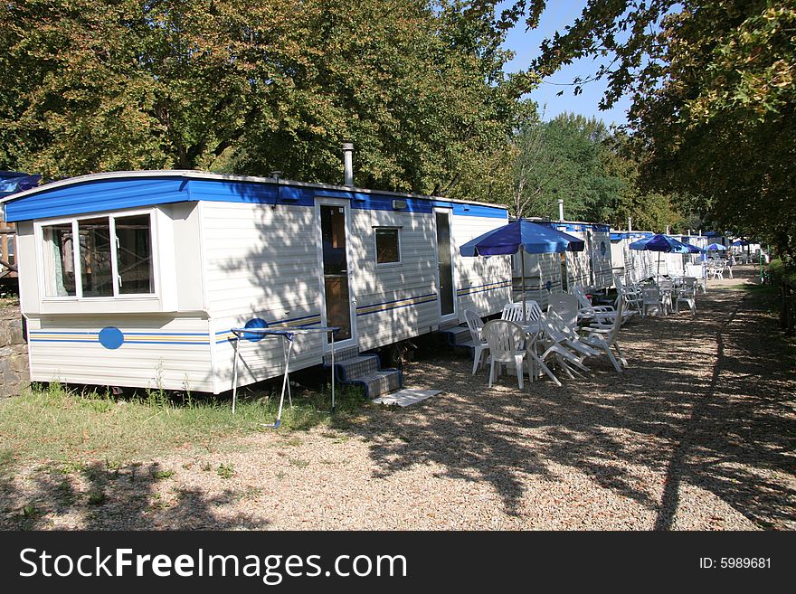 A row of camping houses