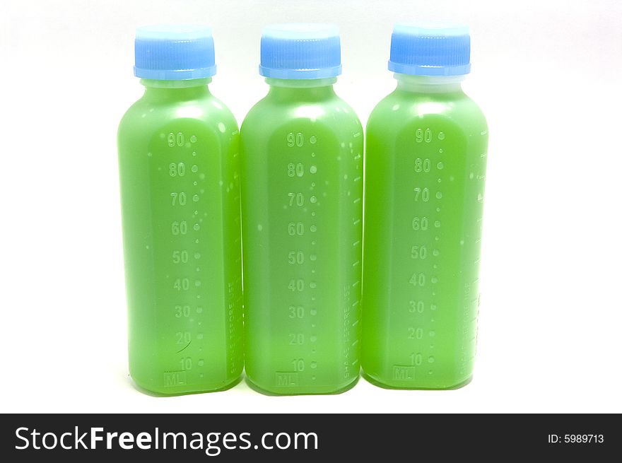 Three bottles of neon chemical for medical purpose.