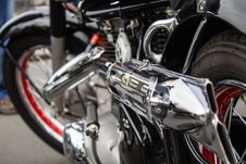 Motorcycle Exhaust Engine Close Up Side Shot Retro Stock Image Motorcycle Exhaust Engine Close Up Side Shot Retro Stock Image