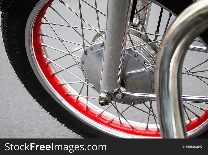 Retro Motorcycle Tire Closeup Bike