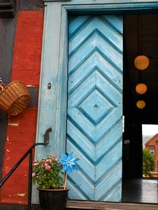 Bright Colors Traditional Painted Wooden Door Stock Photography Bright Colors Traditional Painted Wooden Door Stock Photography