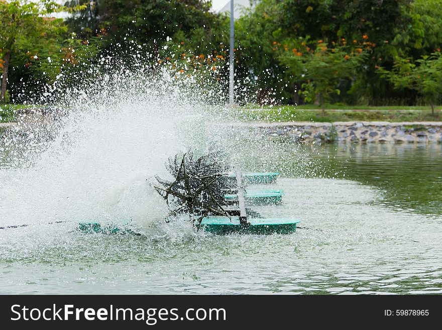 Water turbines are spinning turbines rotate to add oxygen to the water. Speed Shutter. Water turbines are spinning turbines rotate to add oxygen to the water. Speed Shutter