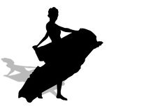 The Silhouette Of Dancer Stock Image
