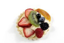 Delicious Fruit Tart On White Background Stock Photography