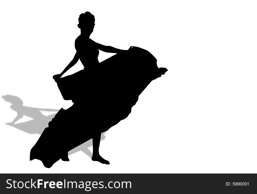 The silhouette of dancer .
made it by illustrator .