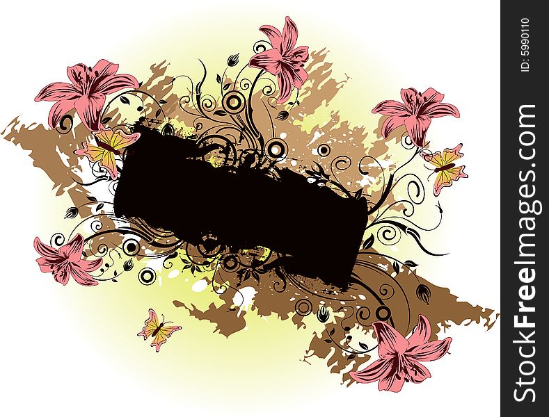 Abstract text place with floral elements.Place your text inside. Abstract text place with floral elements.Place your text inside.