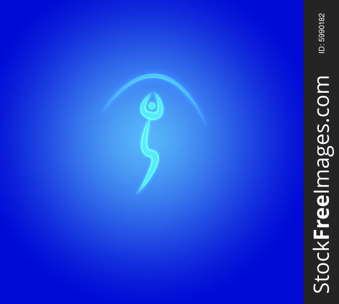 A blue abstract sperm illustration.