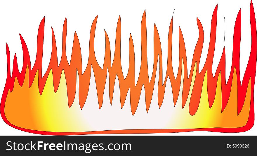 An illustrated flame on pure white background. Fully scalable vector illustration. An illustrated flame on pure white background. Fully scalable vector illustration.