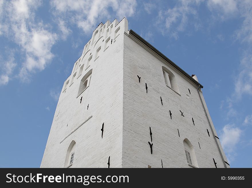 The belltower of an old church. The belltower of an old church