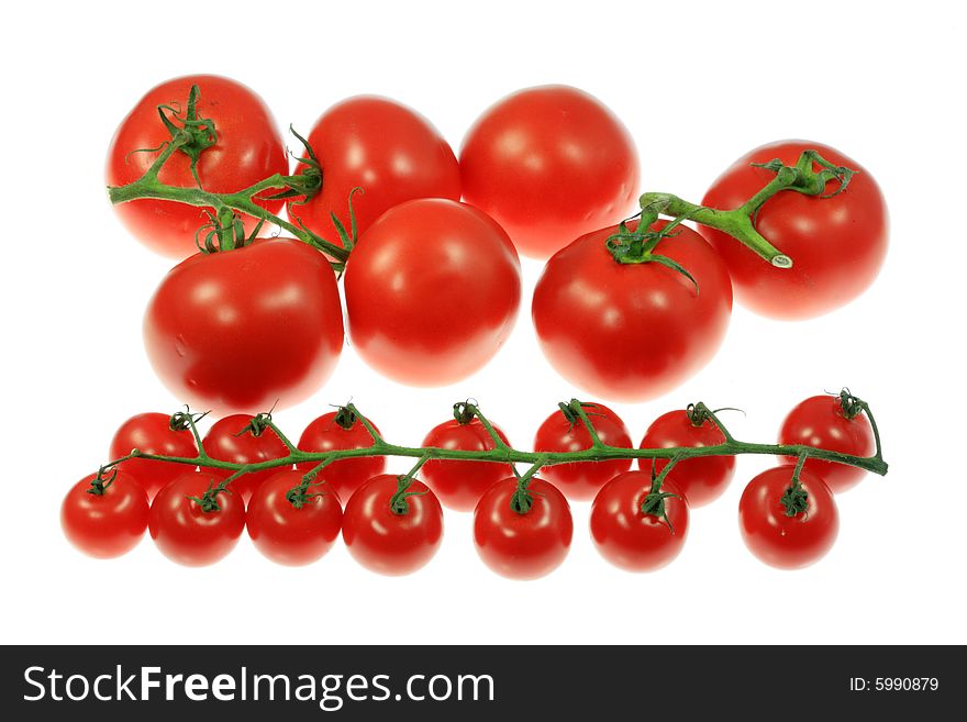 Tomatoes on a white background. Tomatoes on a white background.
