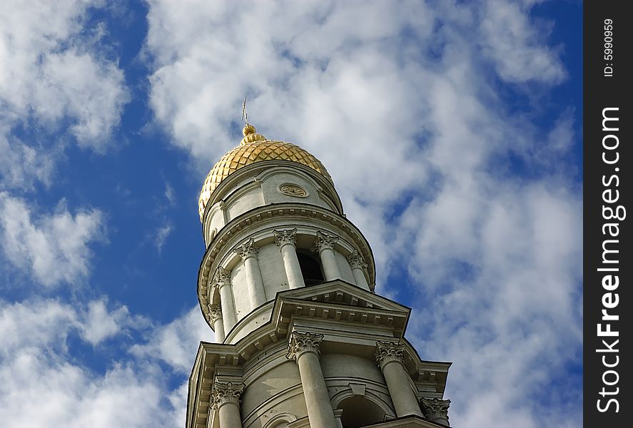 Orthodox bell tower in Kharkov Ukraine