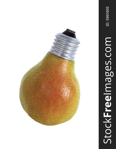 Pear on the white background