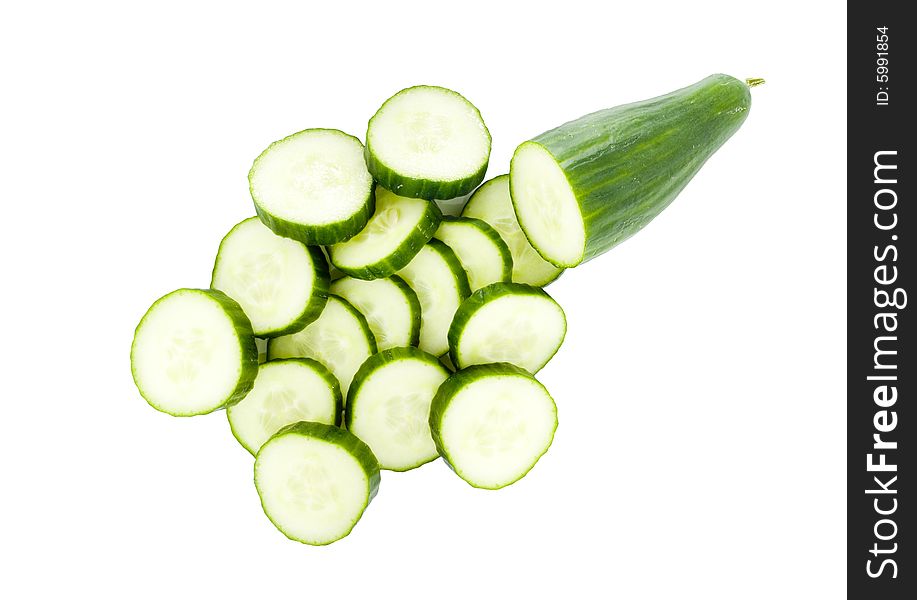 Sliced cucumber - healthy eating - vegetables - close up