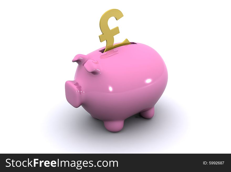 A 3D Rendered Piggybank Illustration showing Finance and savings. A 3D Rendered Piggybank Illustration showing Finance and savings
