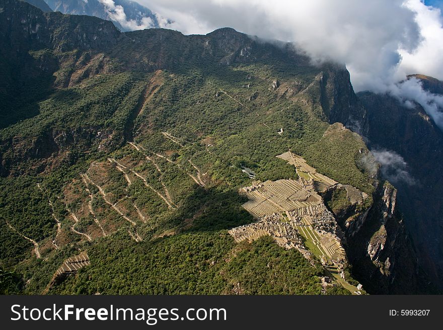 The Machu Picchu, viewed from the Waynapicchu mountain
