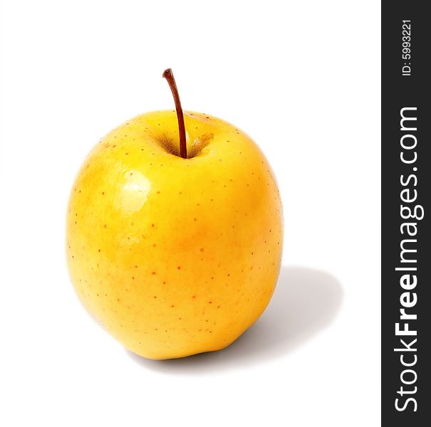 Apple golden on a white background