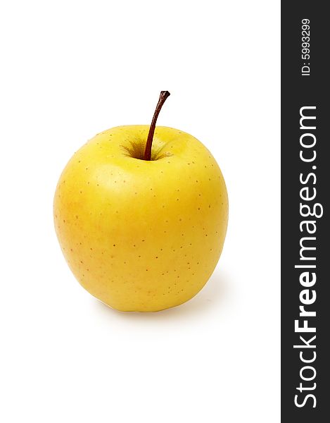 Apple golden on a white background