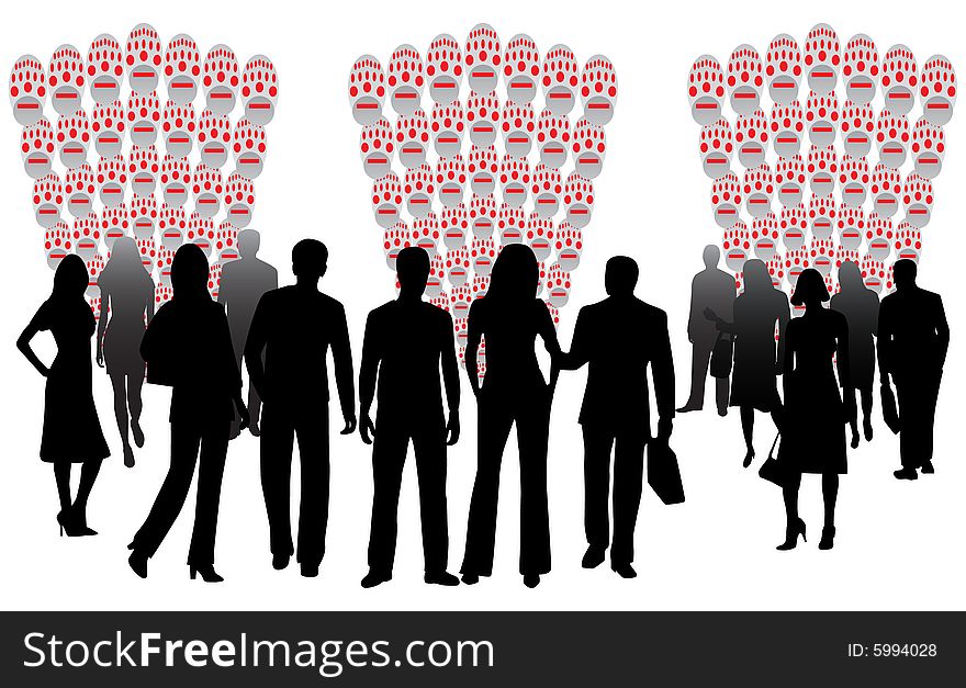 Illustration of business people, abstract