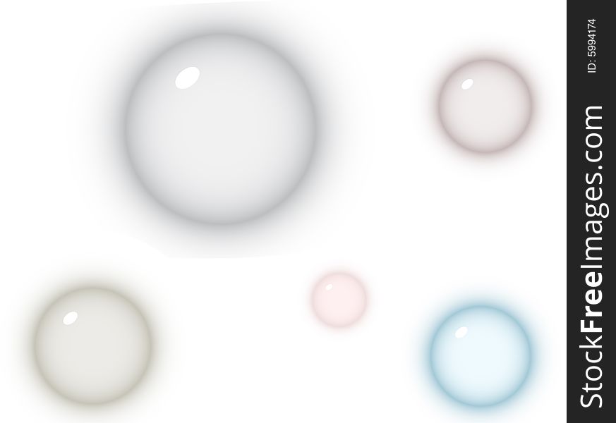 Illustration of crystal balls, colors