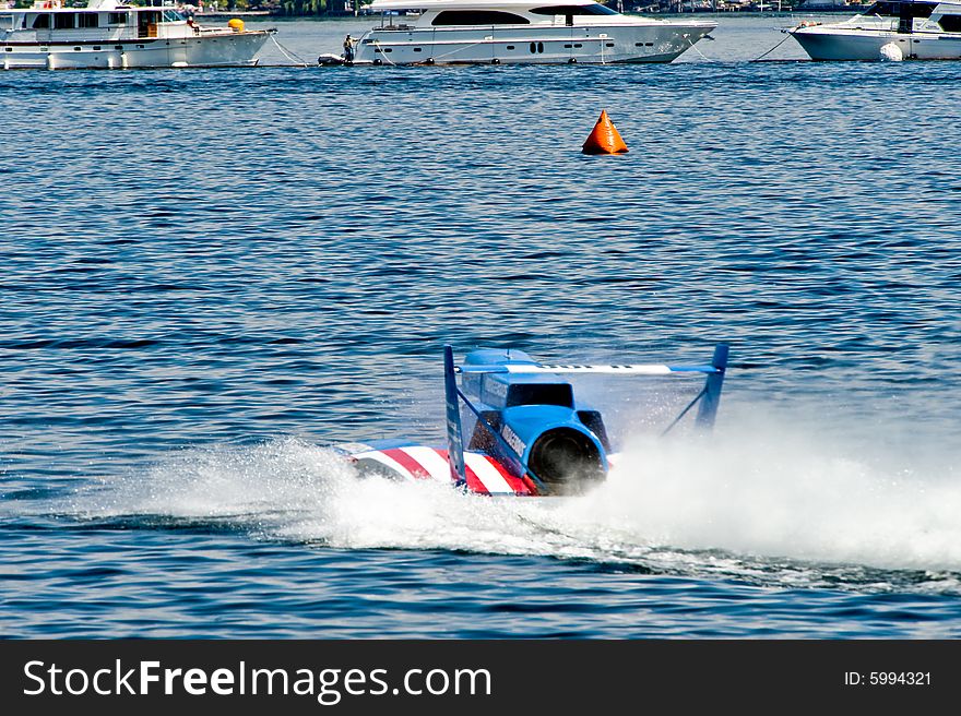 Unlimted Hydro Race on Lake Washington Seafair Sunday in Seattle WA. Unlimted Hydro Race on Lake Washington Seafair Sunday in Seattle WA