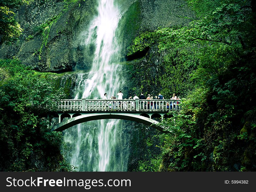 Bridge with Waterfall