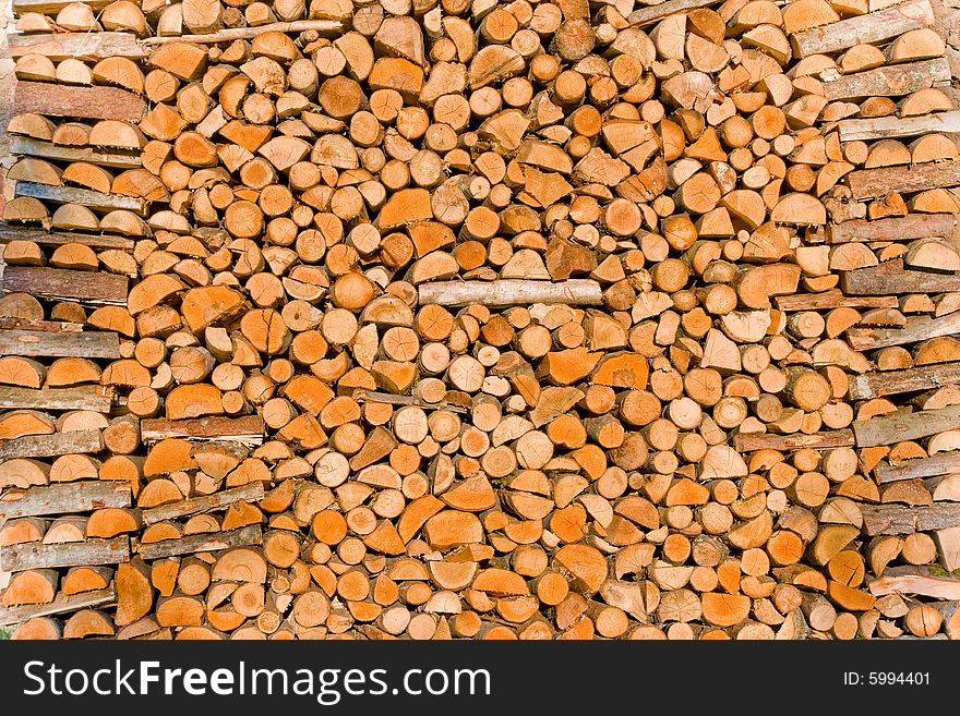 Big pile of fire wood