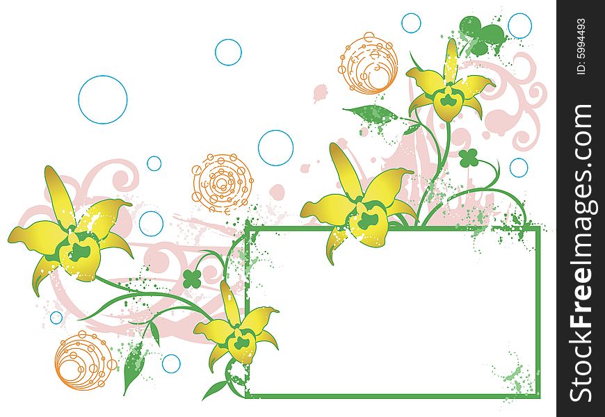 Illustration of a floral frame