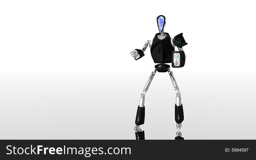 A 3d render of futuristic robot