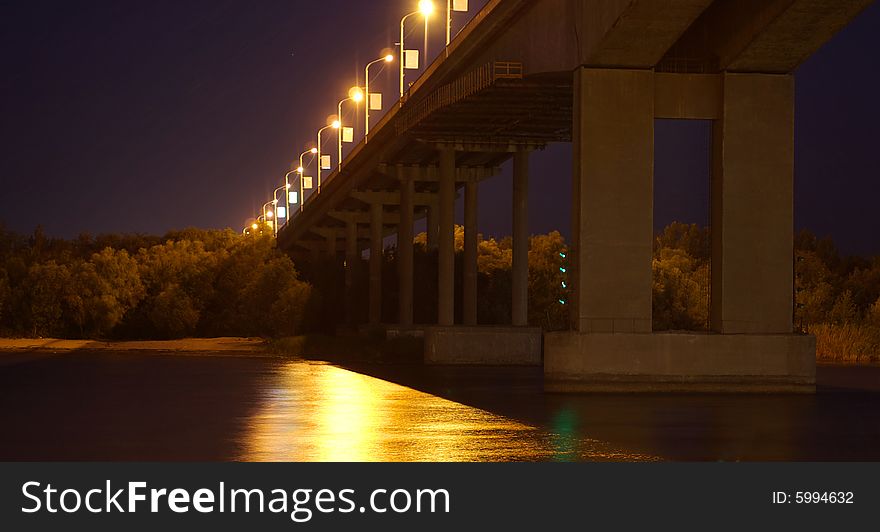 Voroshilivsky bridge through the Don river. Voroshilivsky bridge through the Don river