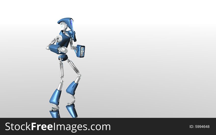 A 3d render of futuristic robot