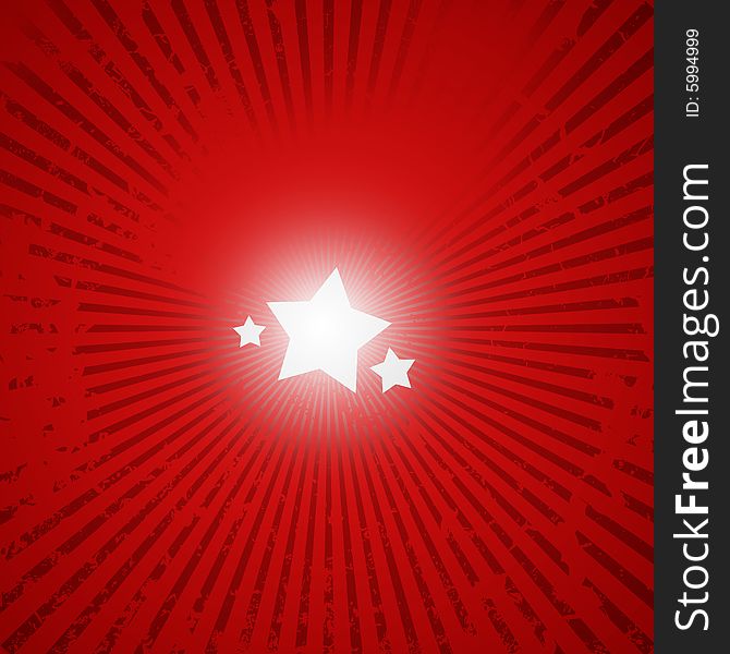 Stars in red grunge background. Stars in red grunge background