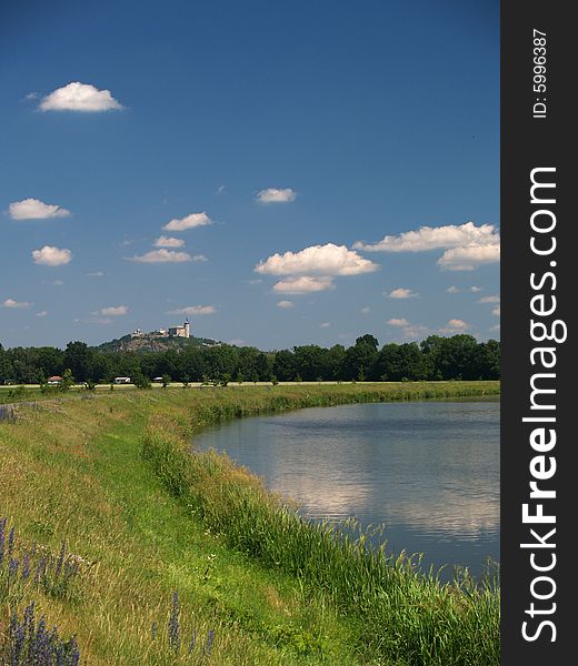 Clouds and river in czech lowland
