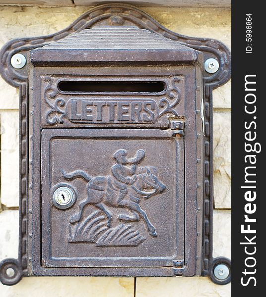 Mail box with the inscription letters. Mail box with the inscription letters