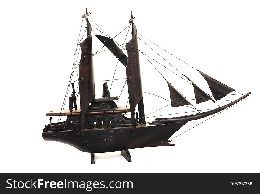 Wooden replica of vintage sailboat. Wooden replica of vintage sailboat