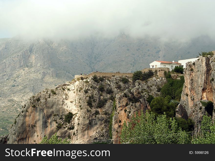 Building On A Rock With Panorama View In Guadalest