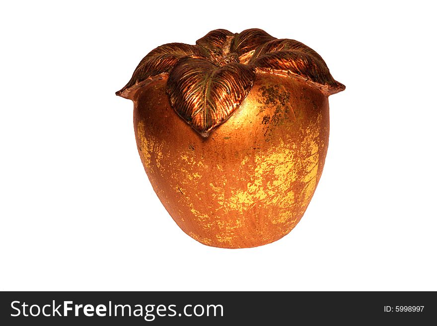 Golden apple with no background