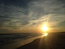 Sunset On Lido Beach, Long Island. Stock Photo Sunset On Lido Beach, Long Island. Stock Photo